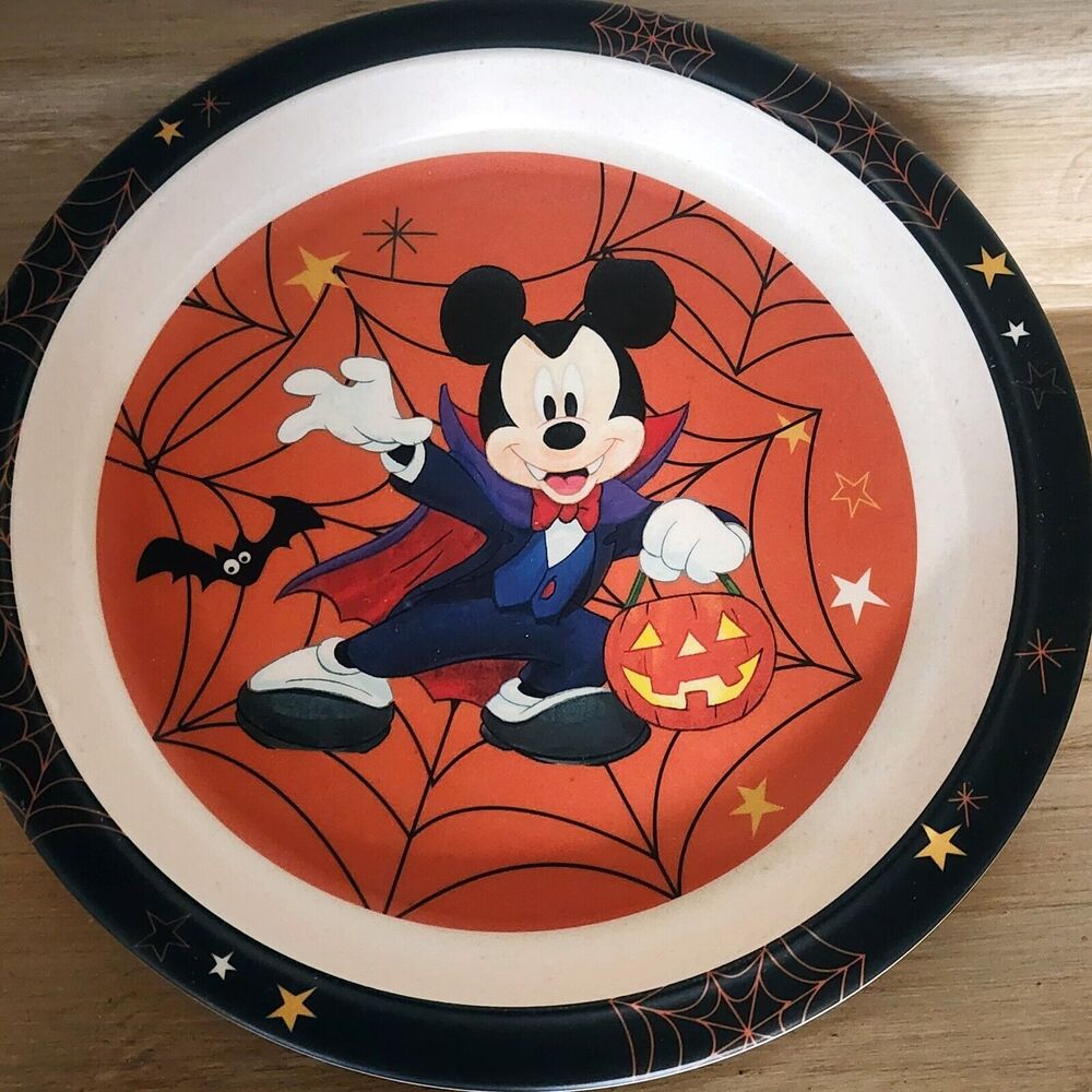 Disney Mickey Mouse Halloween Children's Lunch Dinner Plate Spill Proof See Pic.